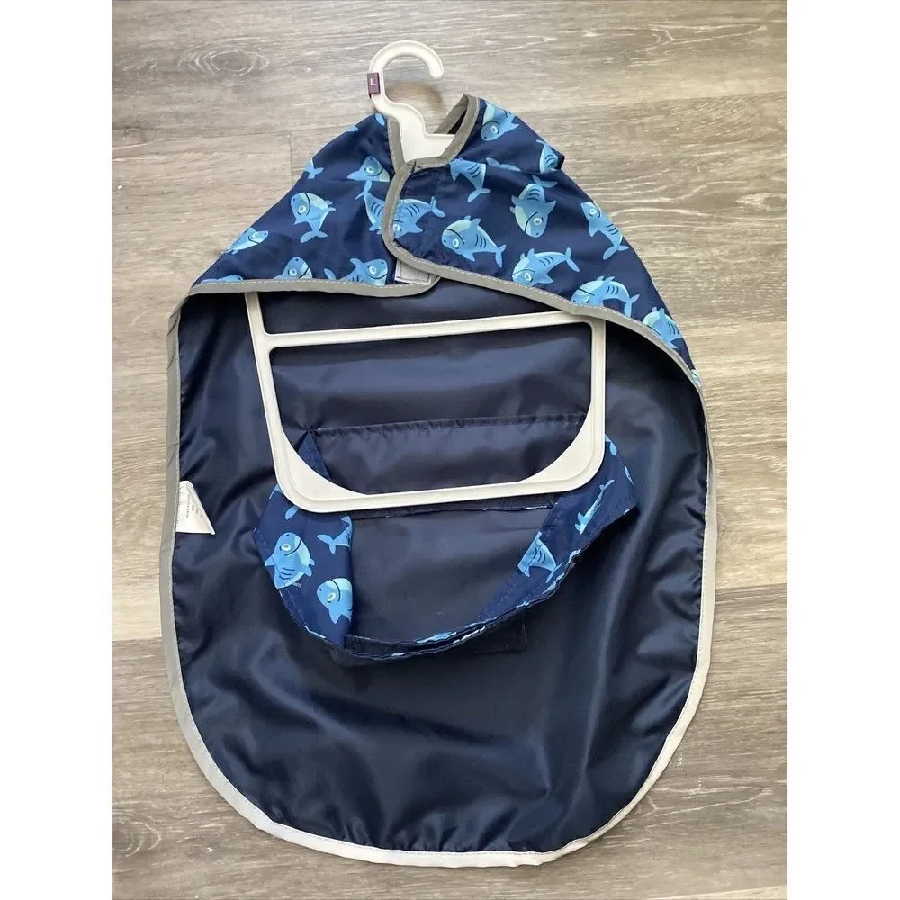 NWT Dog Pet Reflective Raincoat Poncho Sharks Large